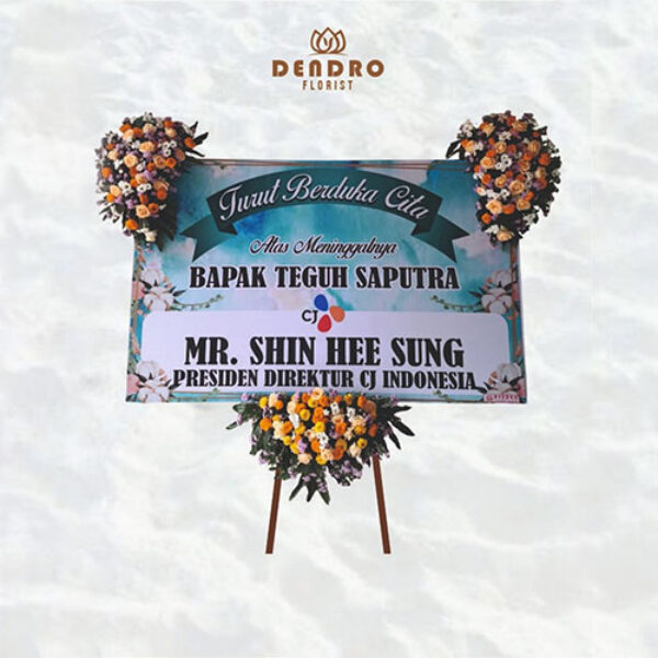 Bunga Papan Duka Ukuran 2.25m x 1.5m