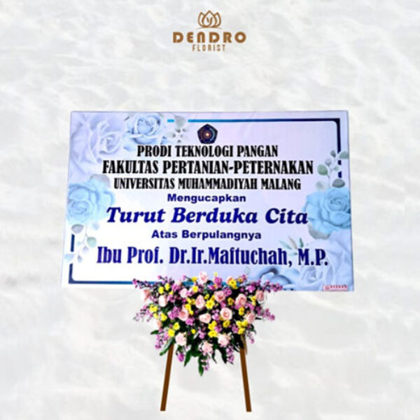 Bunga Papan Duka Ukuran 2.25m x 1.5m